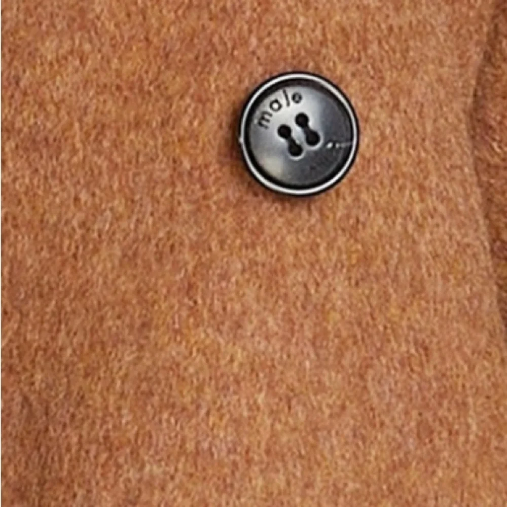 Maje Galarita Double-breasted Wool-blend Felt Brown Coat NWT